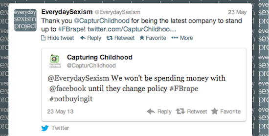 screenshot of social media post