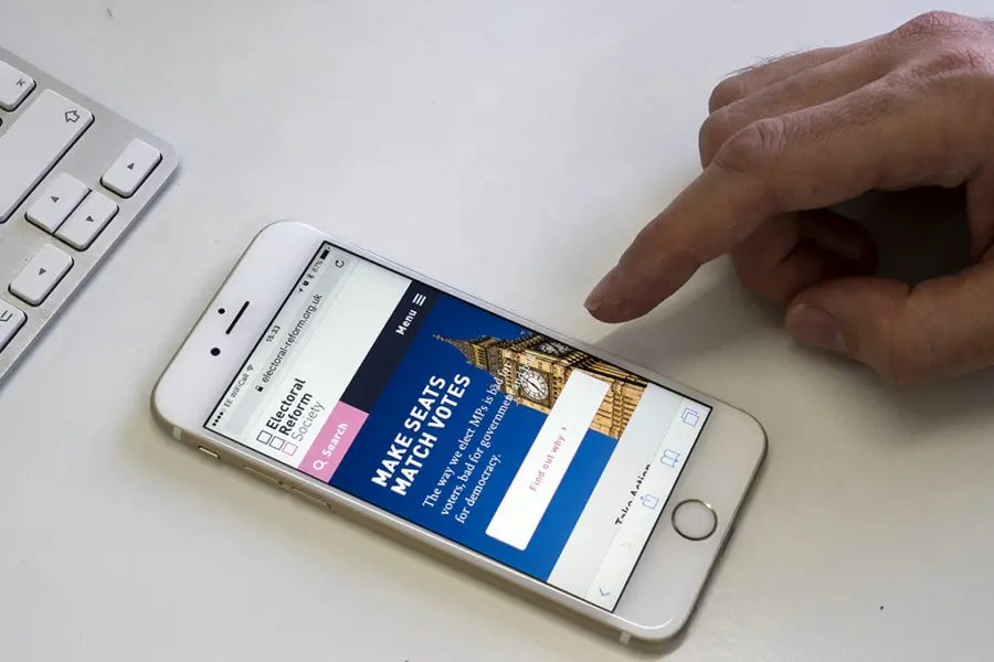 electoral reform website on mobile
