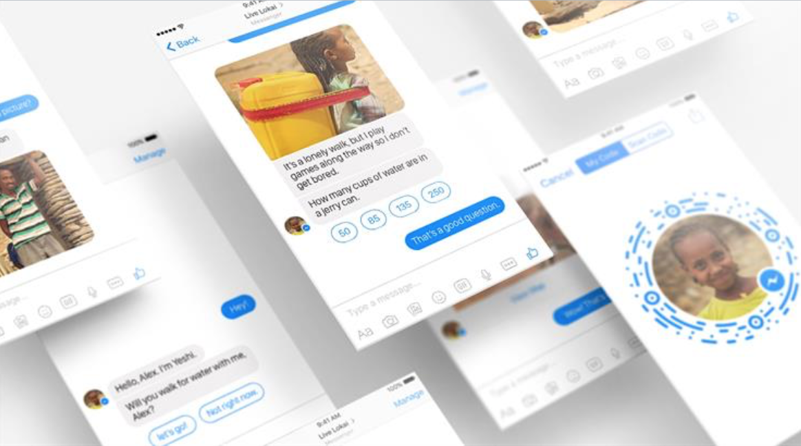 Screenshots of the chatbot Walk With Yeshi