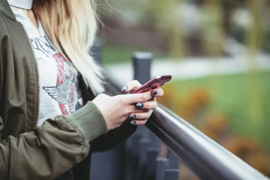 Person texting