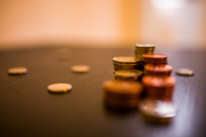 coins piled up