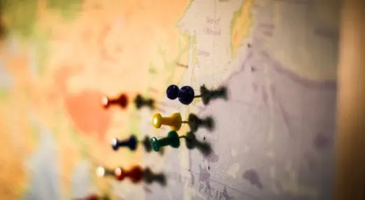 pins on a map