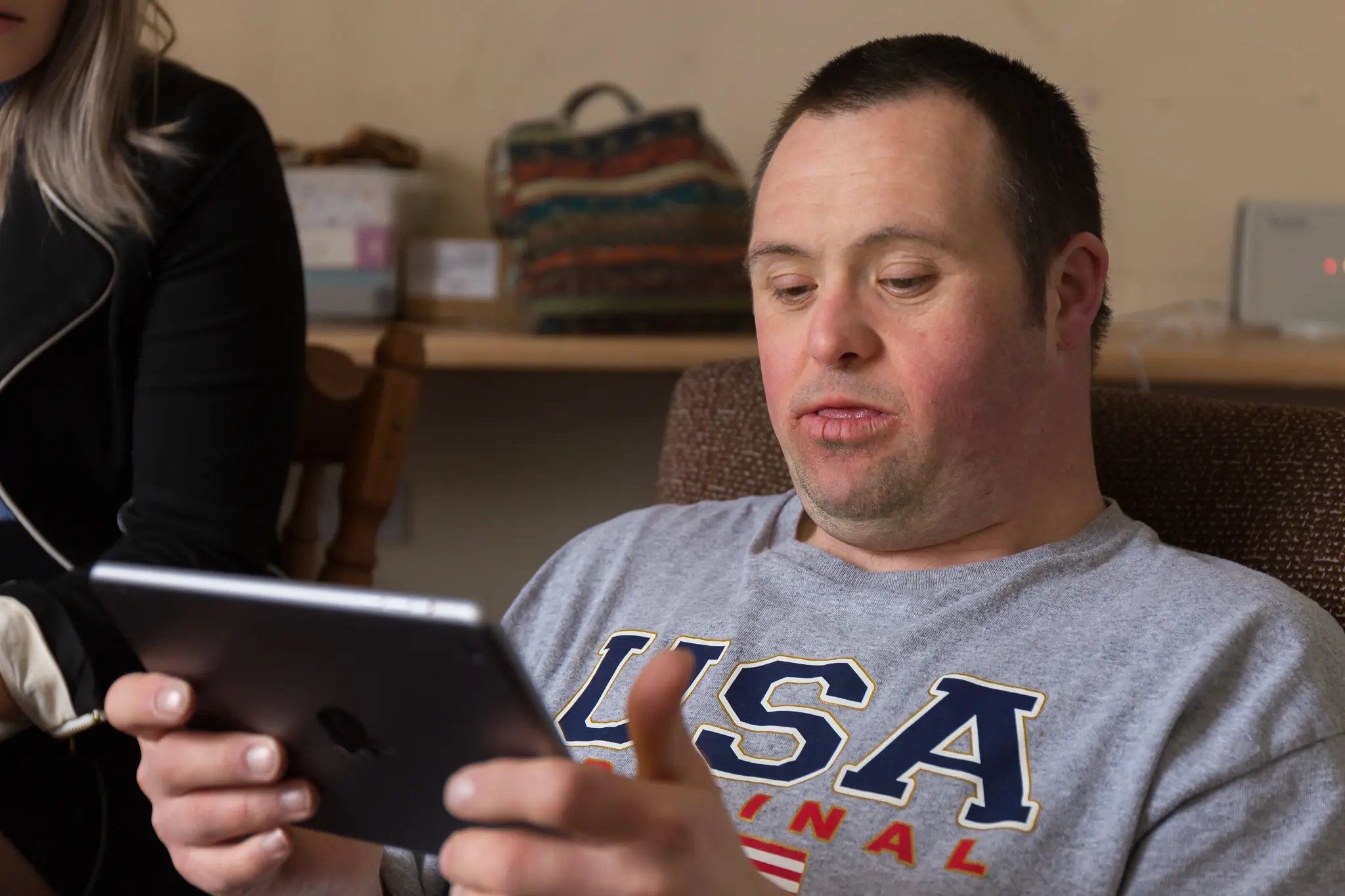 charity service user testing on ipad