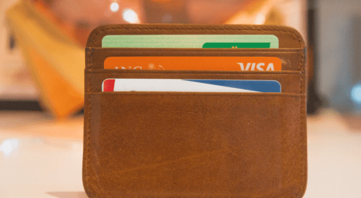 wallet containing cards