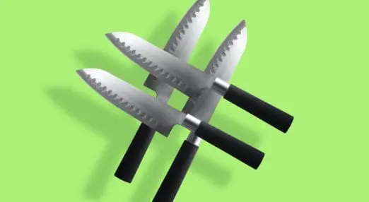 knives arranged to look like a hashtag