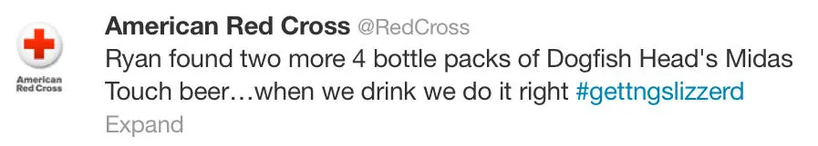 red cross #gettngslizzerd tweet