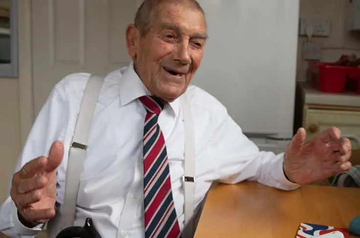 Eddie, a member of Blind Veterans smiling