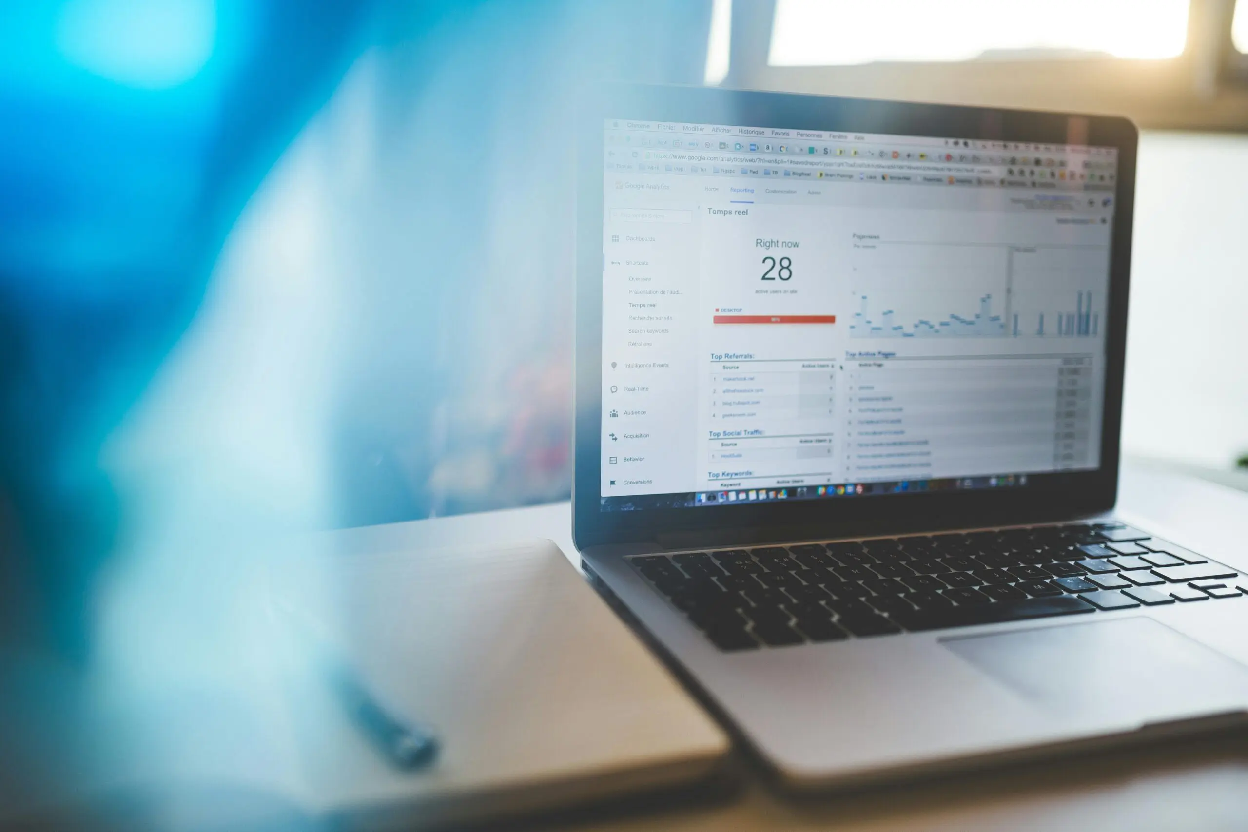 google analytics on a laptop