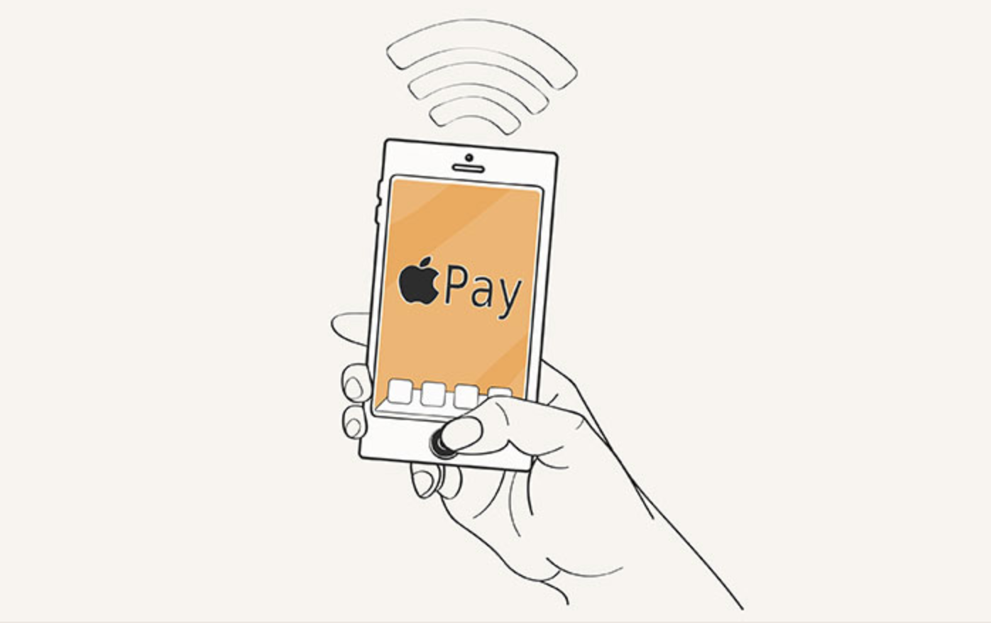 illustration of a hand holding apple pay