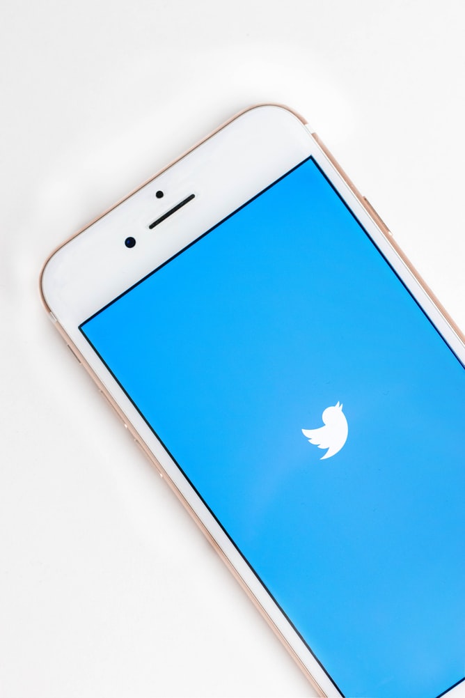 phone showing twitter logo