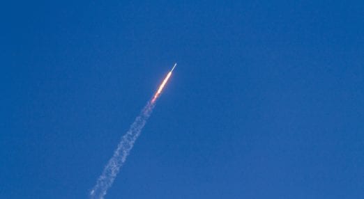 a rocket launching