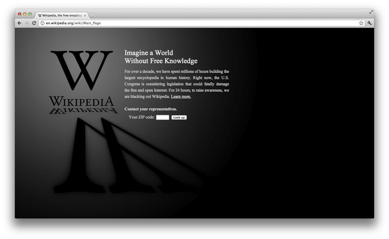 wikipedia website blackout