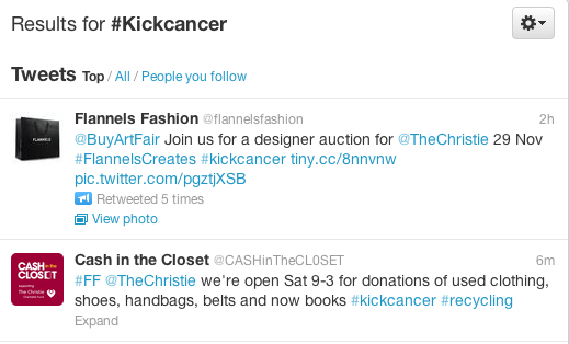 results for the hashtag kickcancer on twitter