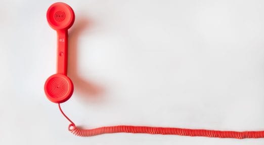 red landline telephone