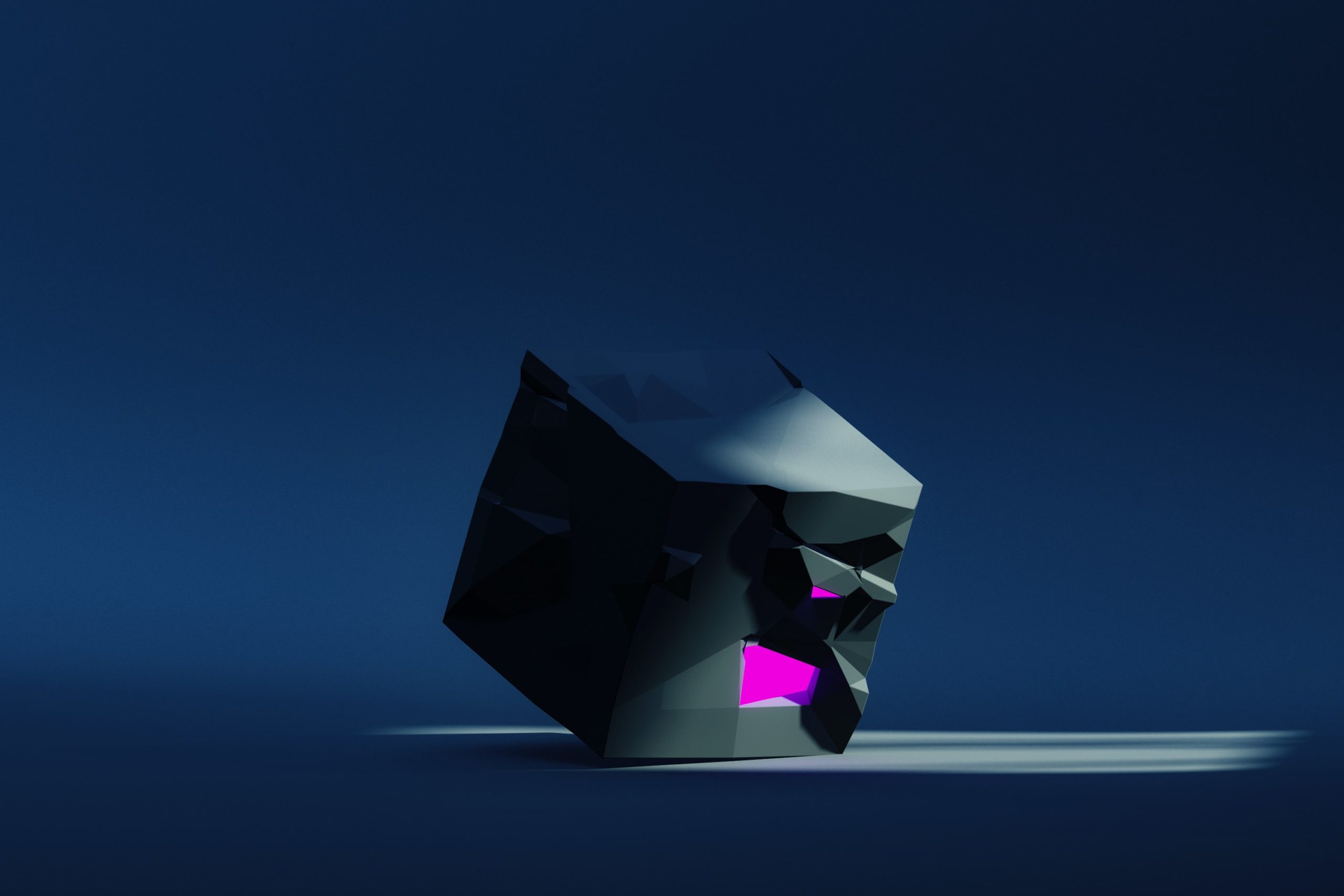 a piece of digital artwork showing a cube